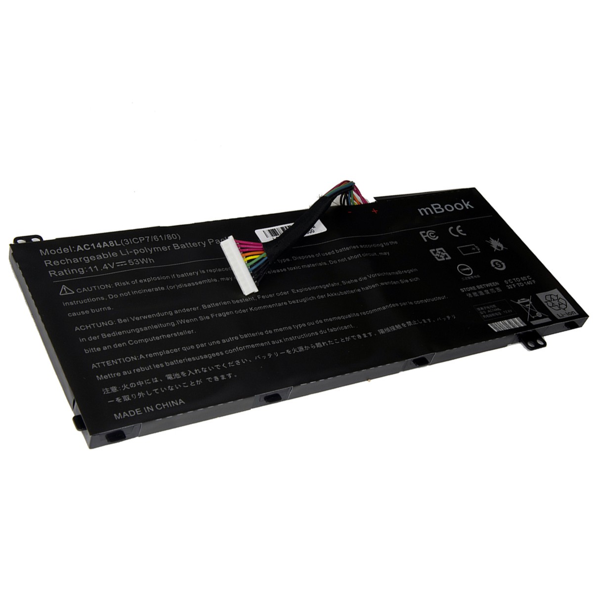 Bateria compatível com Acer AC14A8L, KT0030G001, 3ICP7/61/80, 