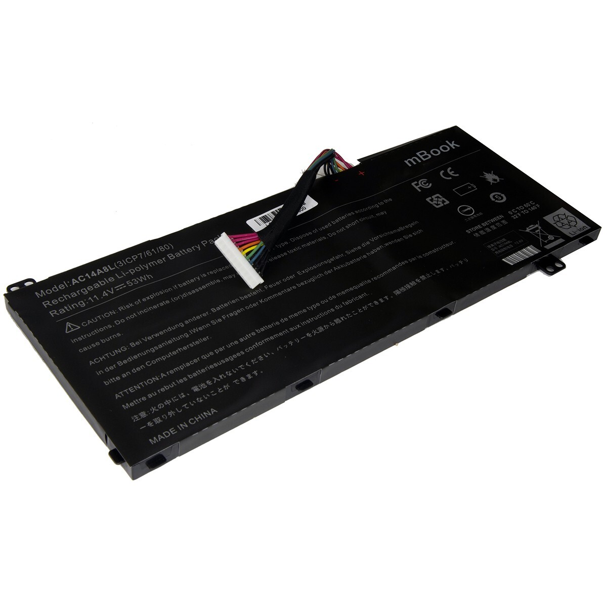 Bateria compatível com Acer AC14A8L, KT0030G001, 3ICP7/61/80, 