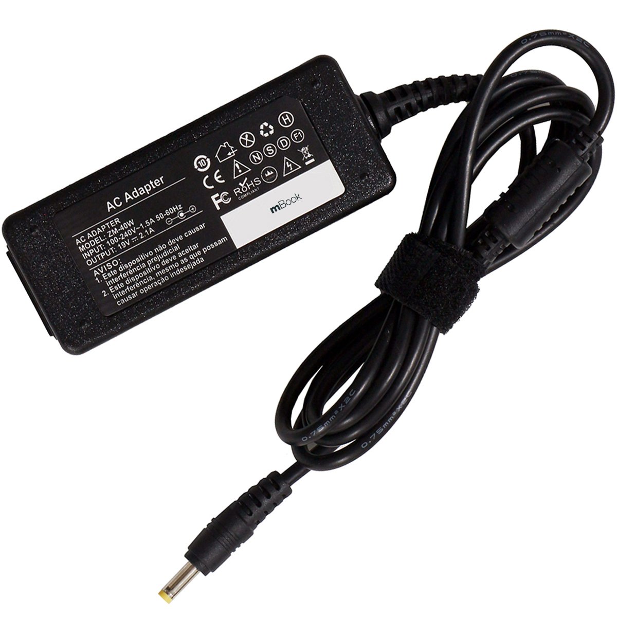 Fonte 40 watts para Compaq CQ10-120 conector 4,0x1,7, 