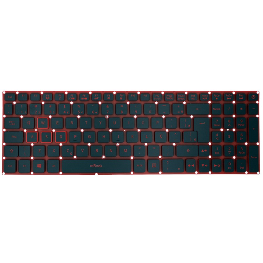 Teclado para Acer Nitro 5 AN515-51-54P0 com ç retroiluminado, 
