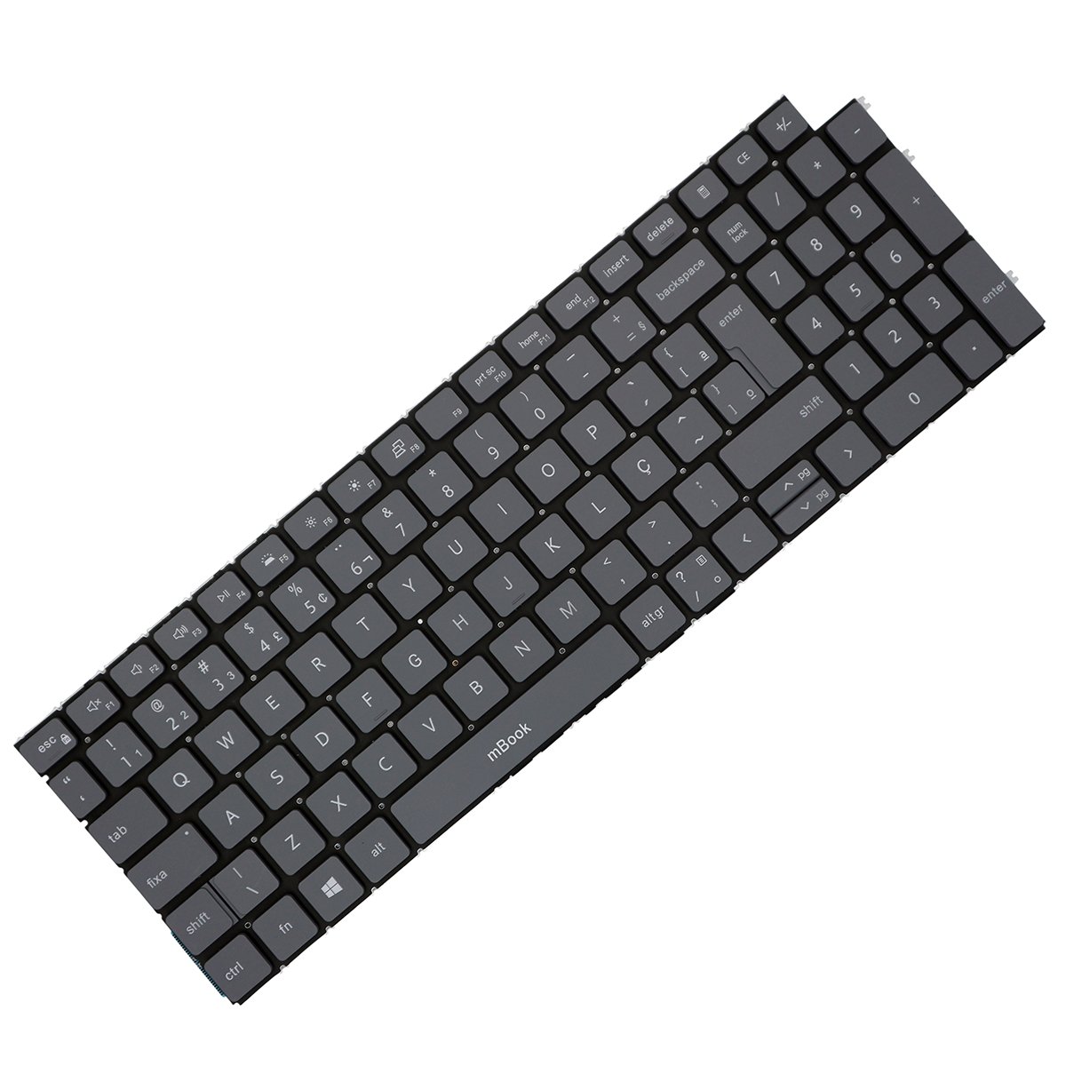 Teclado compatível com Dell P112F001 Cinza Com Led, 