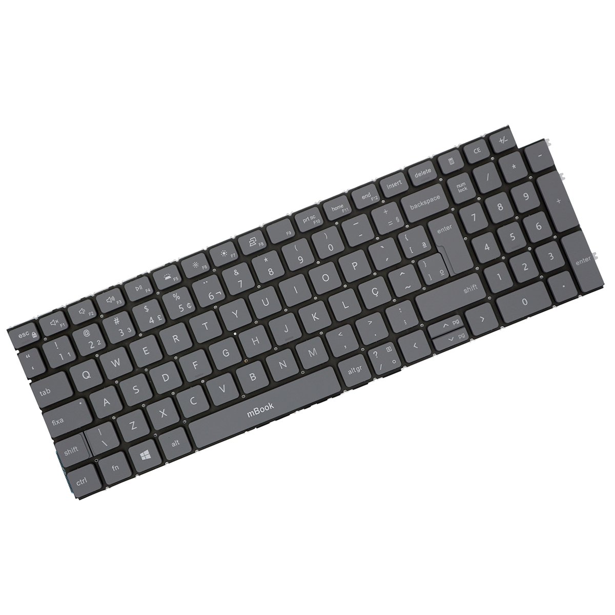 Teclado compatível com Dell Inspiron 3511 , Cinza Com Led, 
