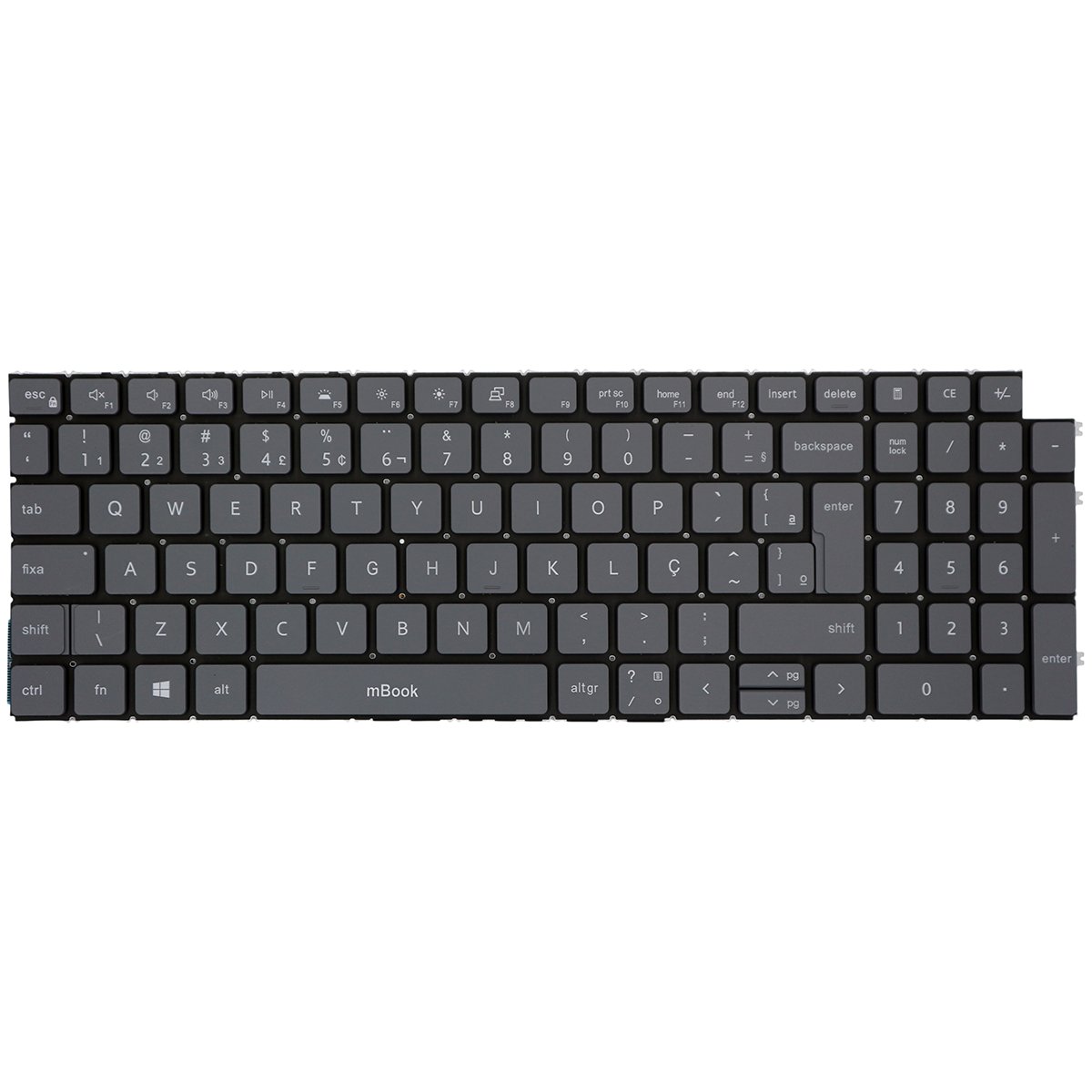 Teclado compatível com SG-A5870-40A Cinza com Led, 