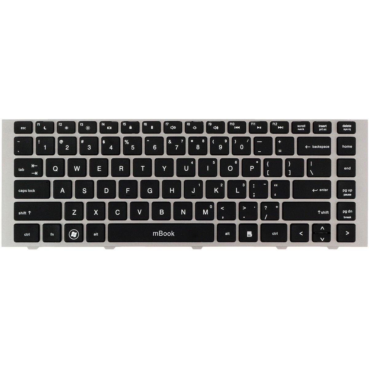 Teclado compatível com HP 702238-001 moldura cinza americano, 