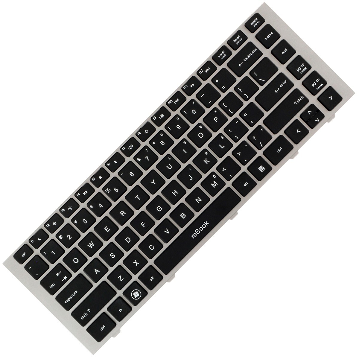 Teclado compatível com HP 683657-001 moldura cinza americano, 