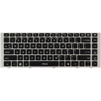 Teclado compatível com HP 683657-001 moldura cinza americano, 