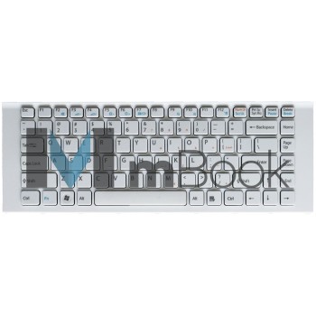 Teclado para Vaio VPC-EA4CGX branco americano com moldura, 