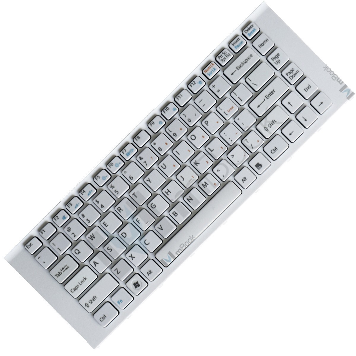 Teclado para Vaio VPCEA47EC/P branco americano com moldura, 