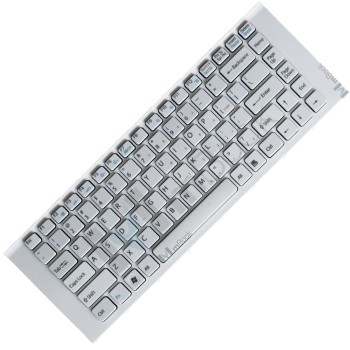 Teclado para Vaio VPCEA45FJWI branco americano com moldura, 