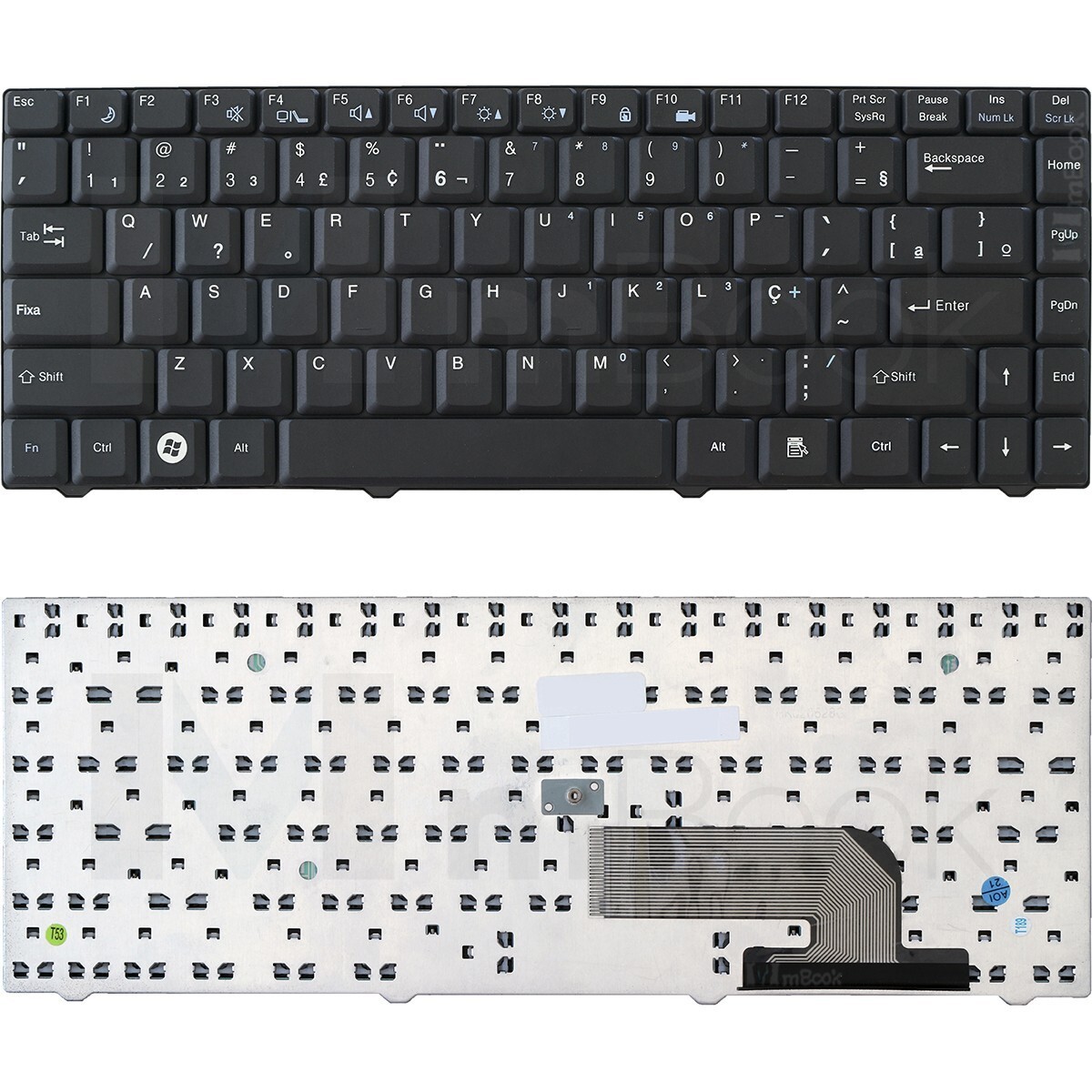 Teclado notebook para Intelbras I534 preto com Ç, 