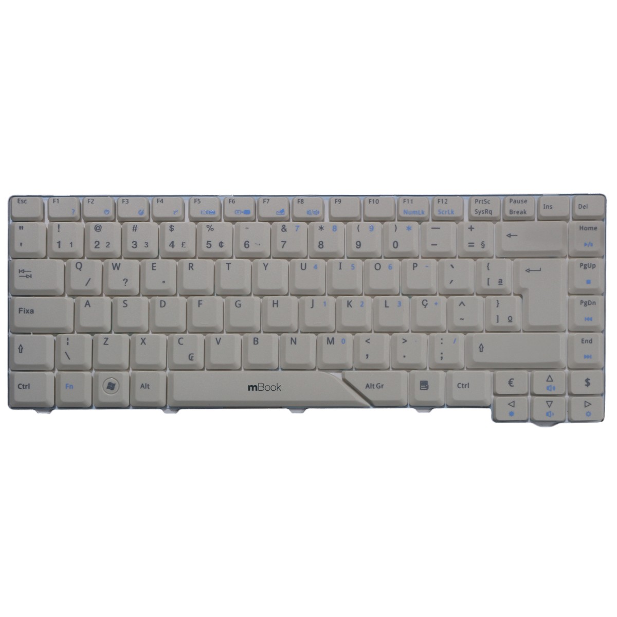 Teclado branco para Acer Aspire 4720Z com Ç, 