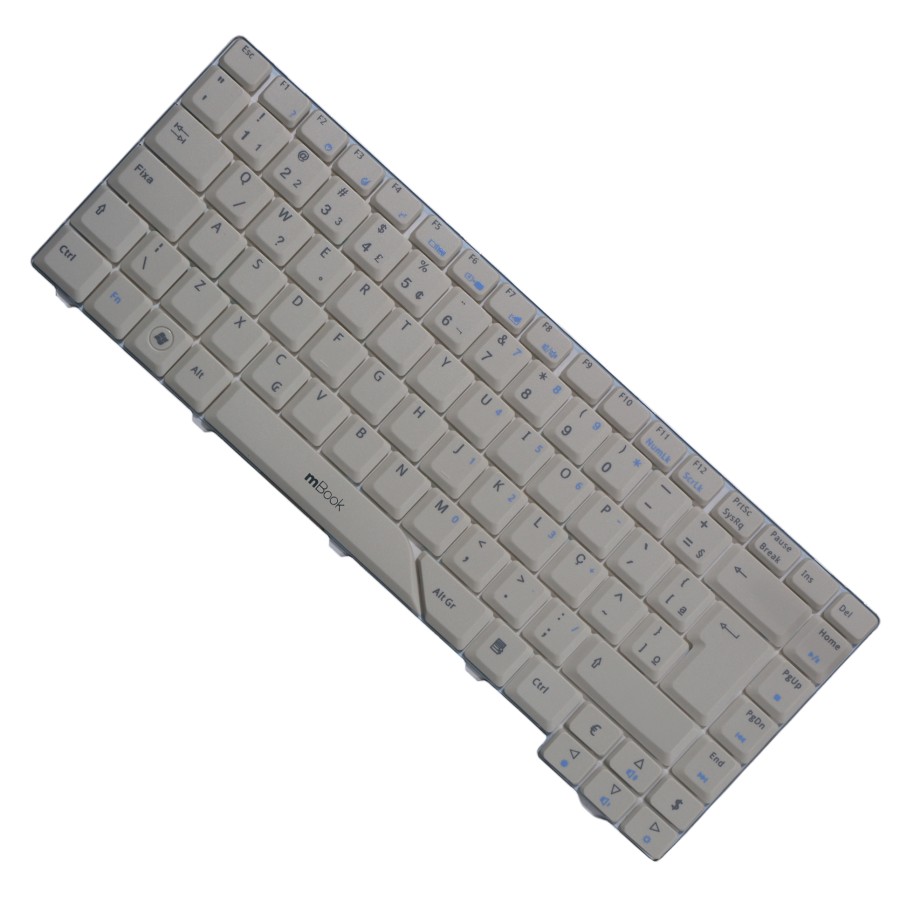 Teclado branco compatível com 9J.N5982.61B com Ç, 