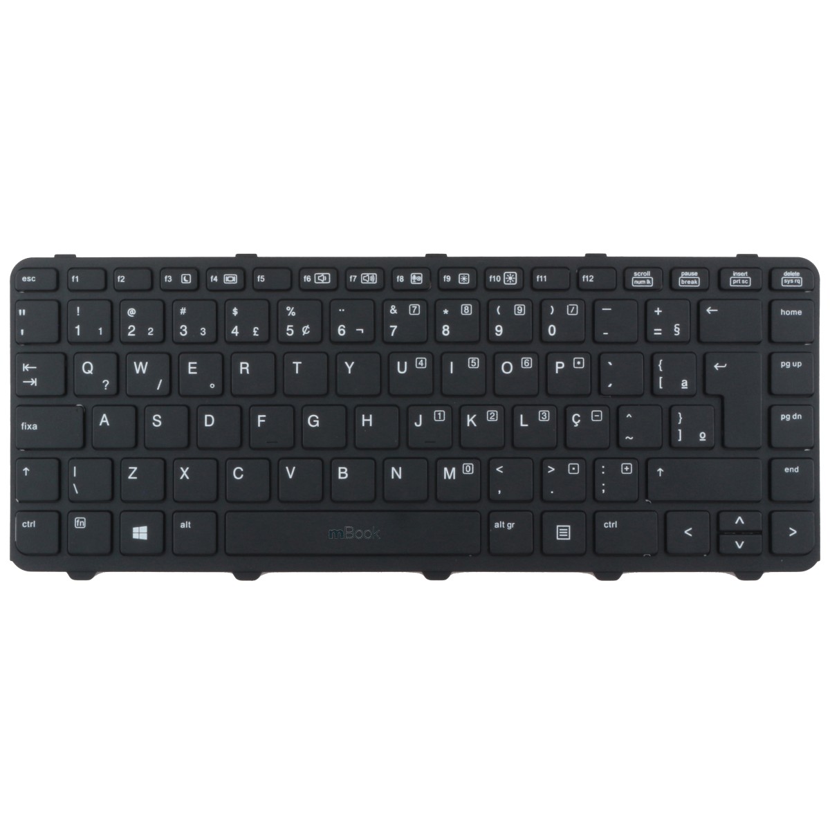 Teclado para Probook 738688-201 com moldura e Ç, 