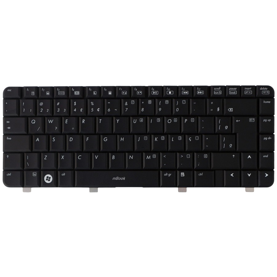 Teclado compatível com HP 417068-201 com Ç, 