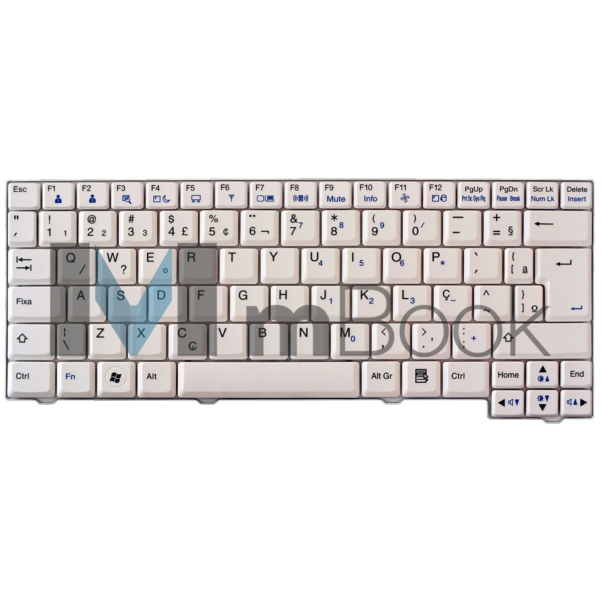 Teclado K0606 compatível LG X120, X130 branco com ç, 