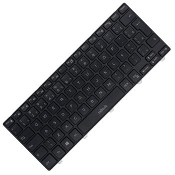Teclado compatível com AEAM7R00010 Dell sem iluminação com ç, 