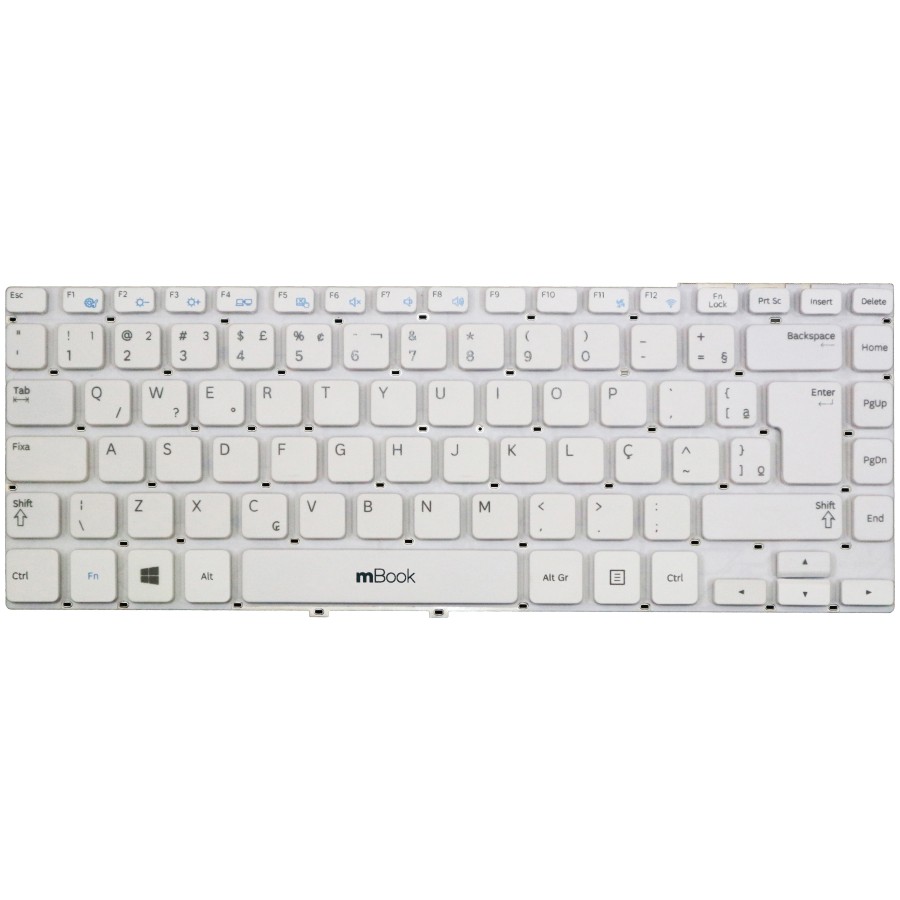 Teclado compatível Samsung NP270E4E, NP275E4E branco com ç, 