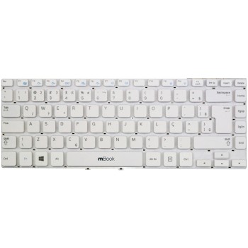Teclado compatível Samsung NP270E4E, NP275E4E branco com ç, 