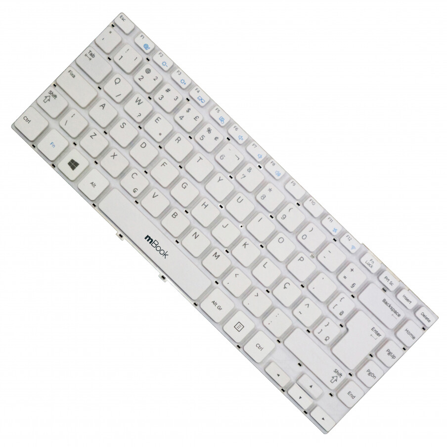 Teclado compatível Samsung NP270E4E, NP275E4E branco com ç, 
