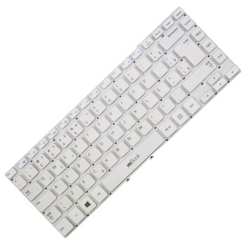 Teclado compatível Samsung NP270E4E, NP275E4E branco com ç, 