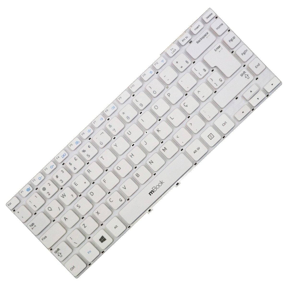 Teclado compatível Samsung NP270E4V, NP275E4V branco com ç, 