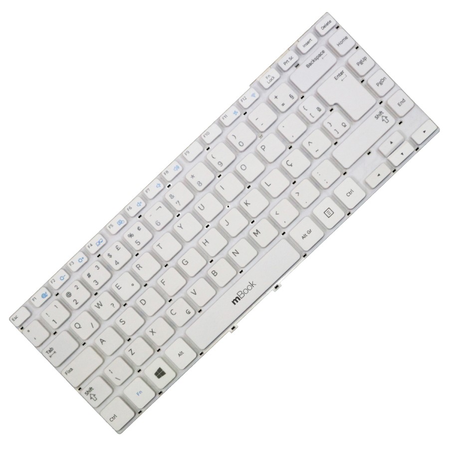 Teclado compatível Samsung NP270E4V, NP275E4V branco com ç, 