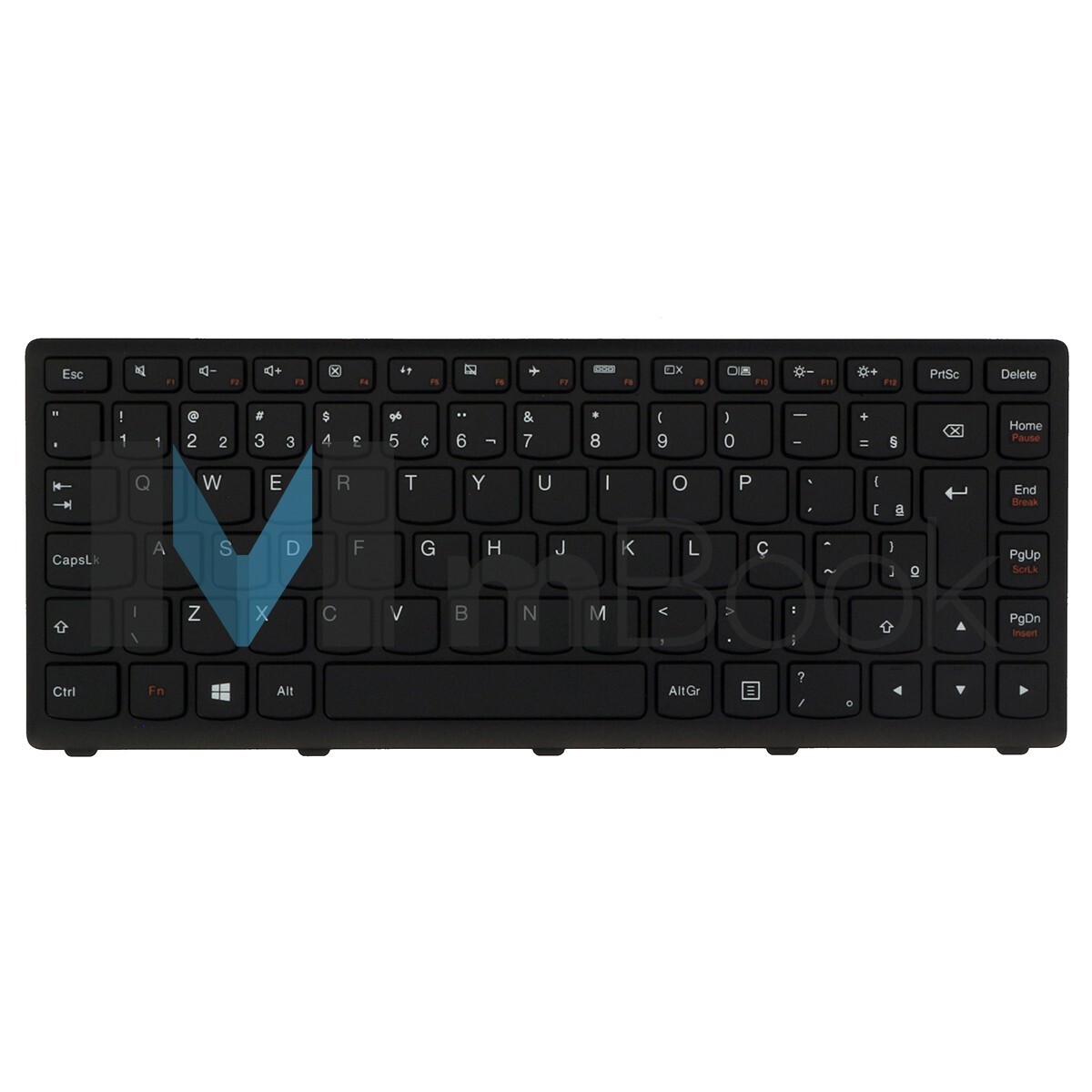 Teclado compatível com T3E1-US para Lenovo preto com ç, 