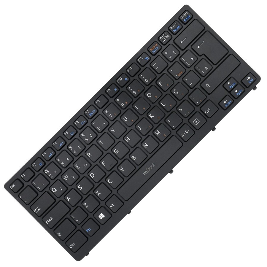 Teclado para Vaio MP-09F53US-886 com moldura preto com ç, 