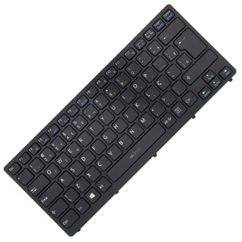 Teclado para Vaio MP-09F53US-886 com moldura preto com ç, 