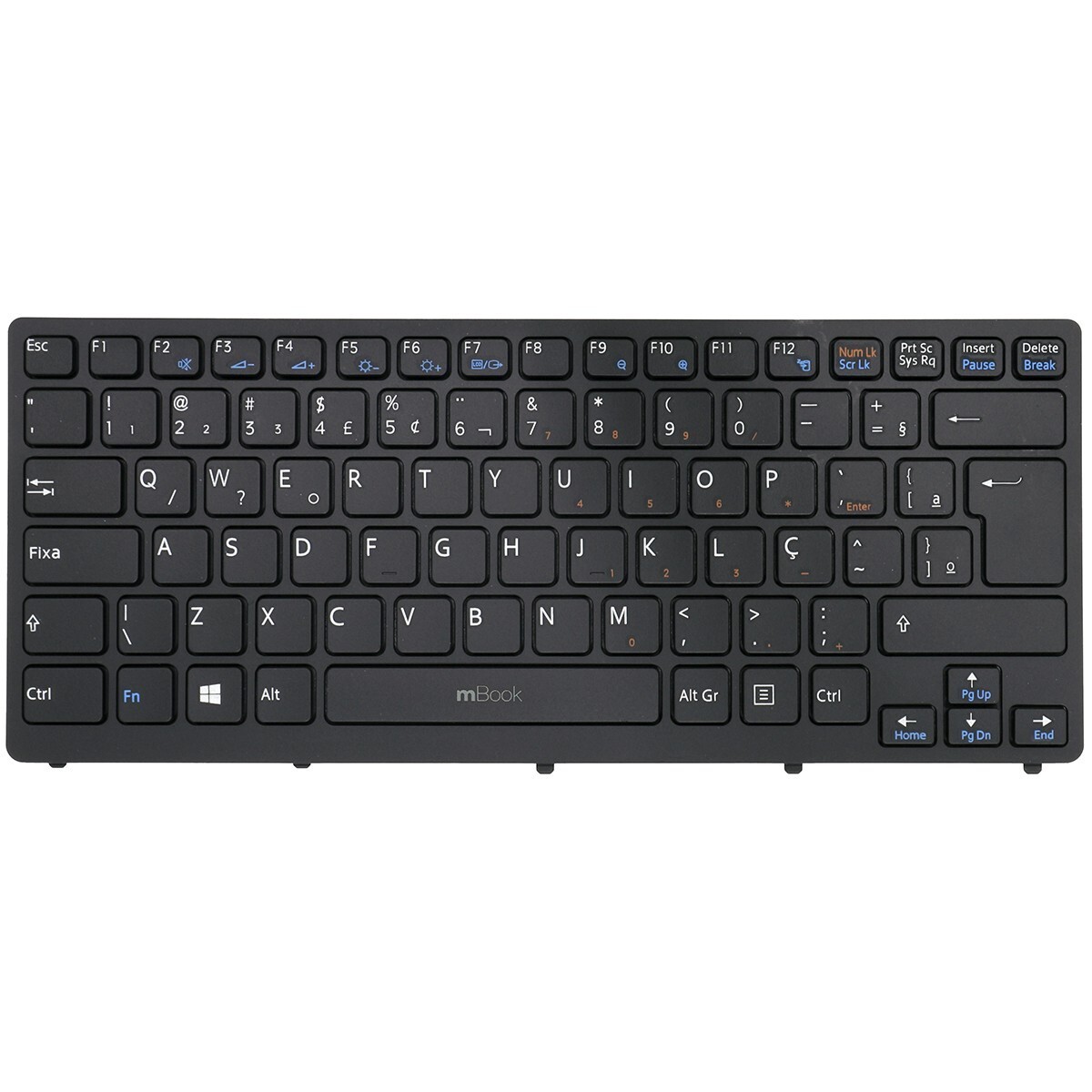 Teclado para Vaio MP-09F53US-886 com moldura preto com ç, 
