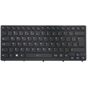 Teclado para Vaio MP-09F53US-886 com moldura preto com ç, 