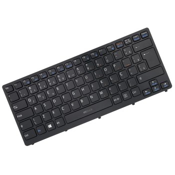 Teclado para Vaio MP-09F53US-886 com moldura preto com ç, 