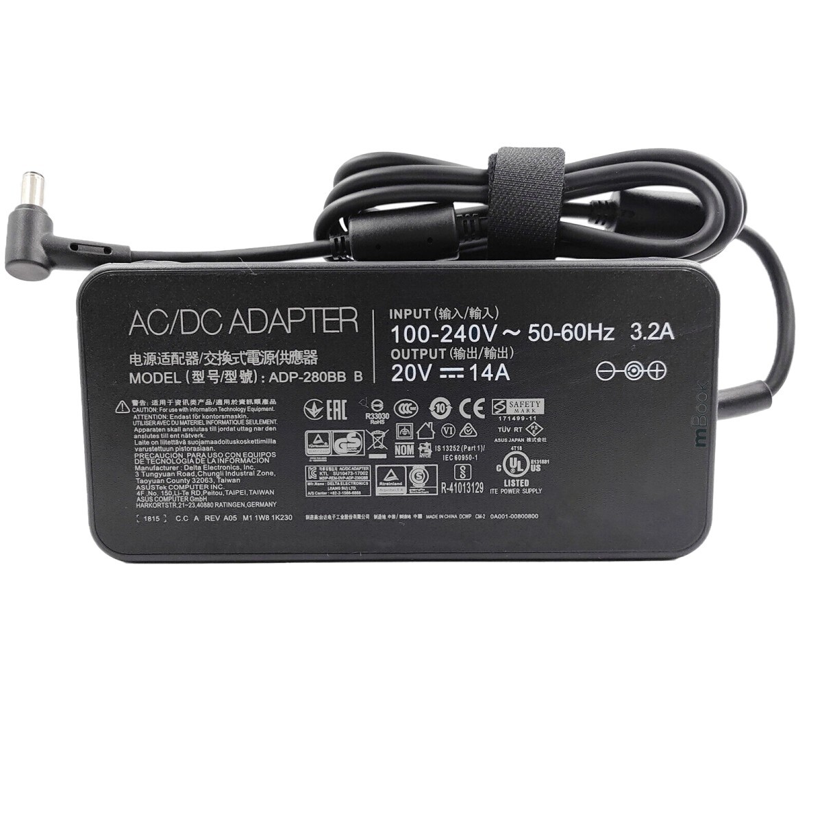 Fonte 20V 14A 280W para Asus G713QR 6,0x3,7mm, 