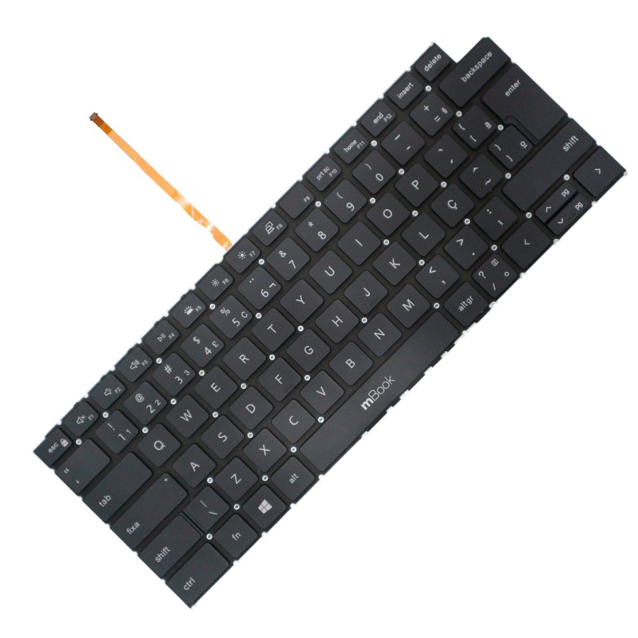 Teclado retroiluminado com tecla ç compatível com P158G, 