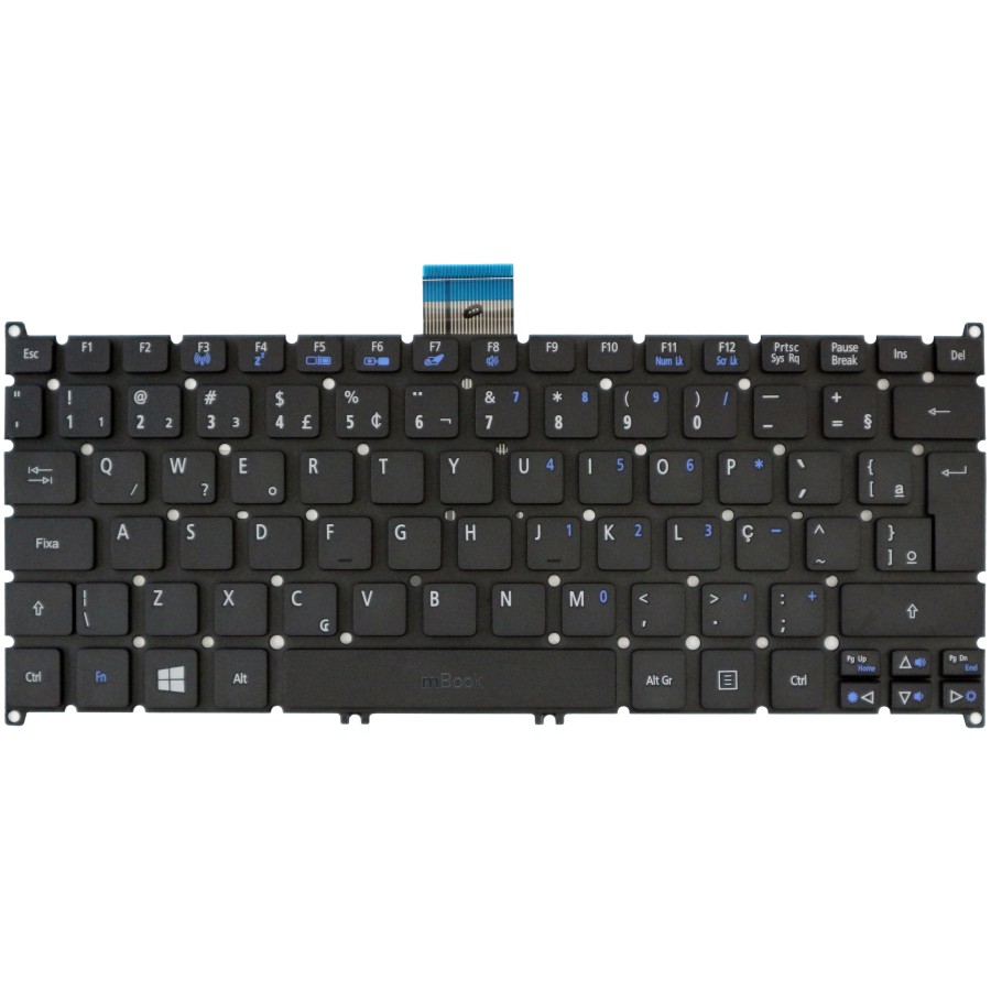 Teclado para Acer NSK-RT0SW preto com ç sem moldura, 