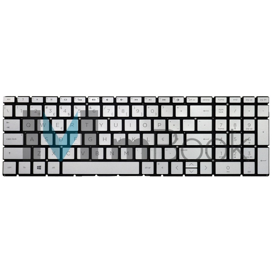 Teclado português com iluminação para HP 15-DK, 