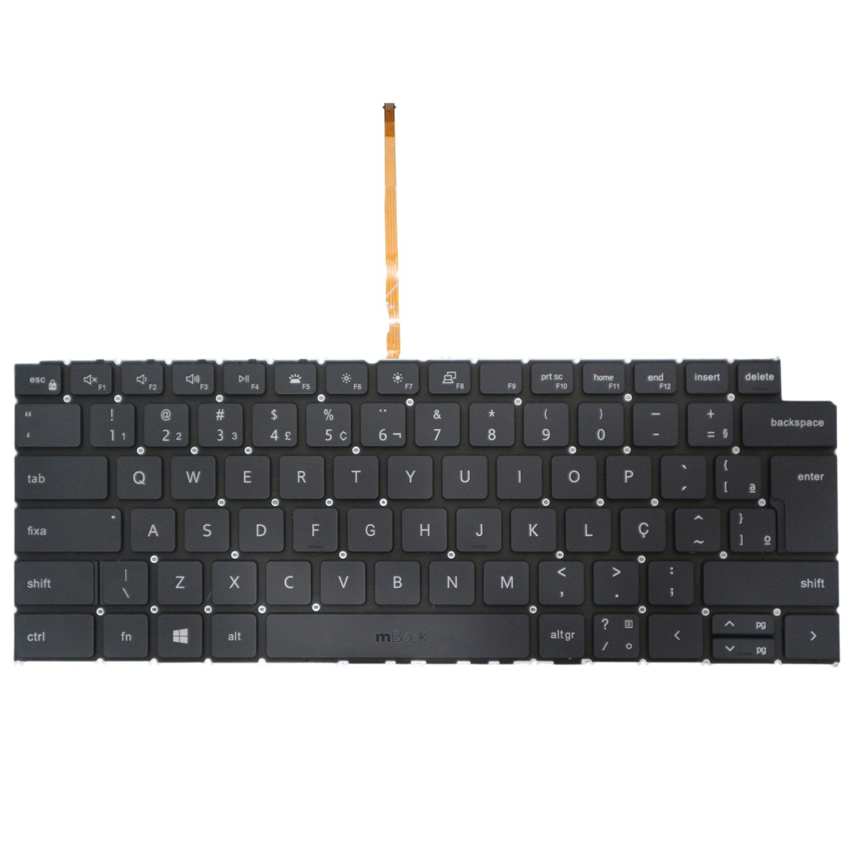 Teclado iluminado para Dell Inspiron 14 7430 2 em 1 com ç, 