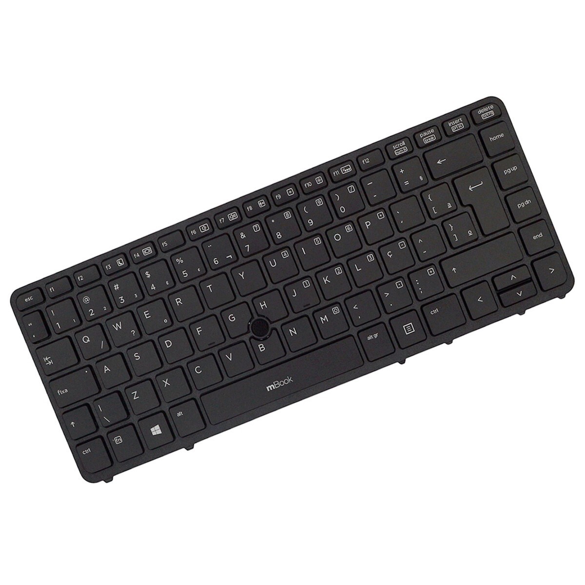 Teclado com apontador para HP EliteBook 755 G2 prata, 