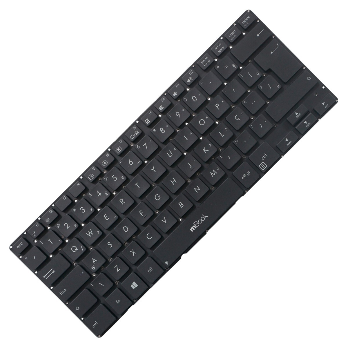 Teclado compatível 0KN0-NC2BR22 preto sem luz Brasil com ç, 