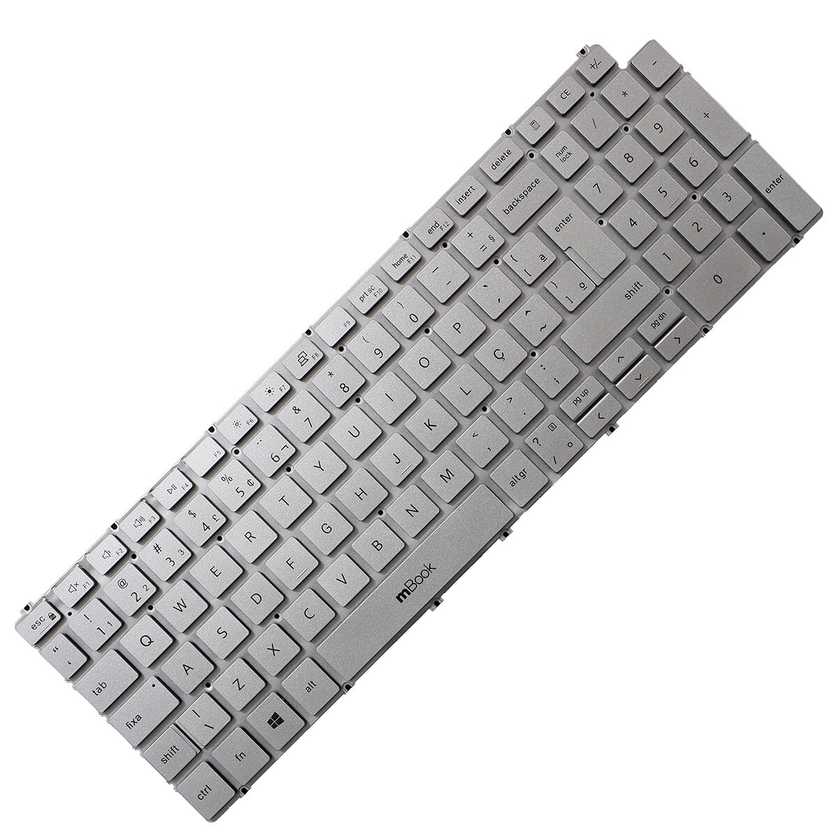 Teclado prata sem iluminação para Dell Vostro 3500, 