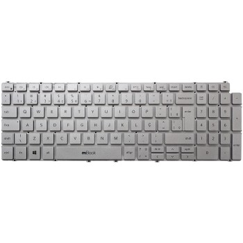 Teclado prata sem iluminação para Dell Vostro 3500, 