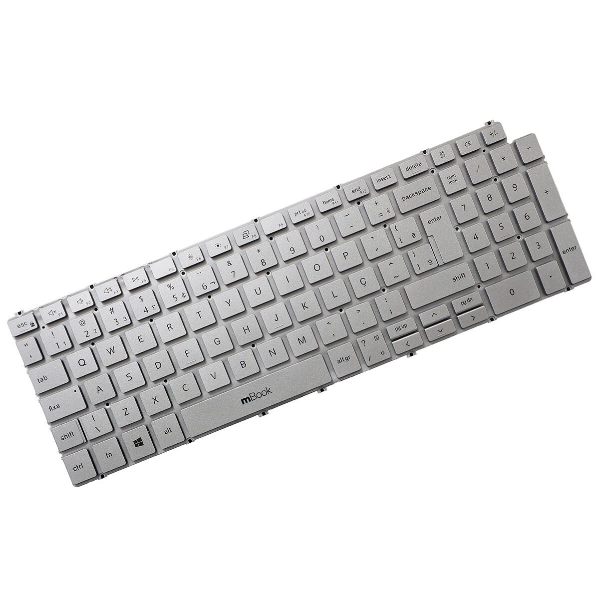 Teclado prata sem iluminação para Dell Vostro 3500, 