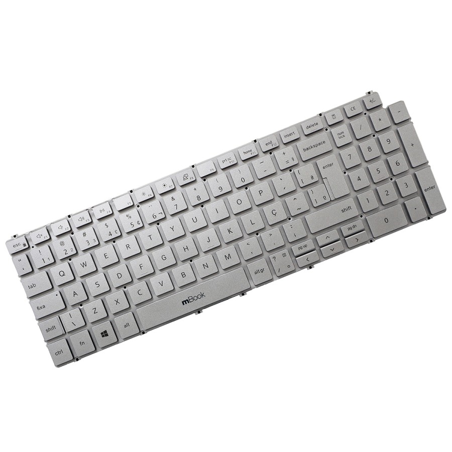Teclado prata sem iluminação para Dell Vostro 3500, 