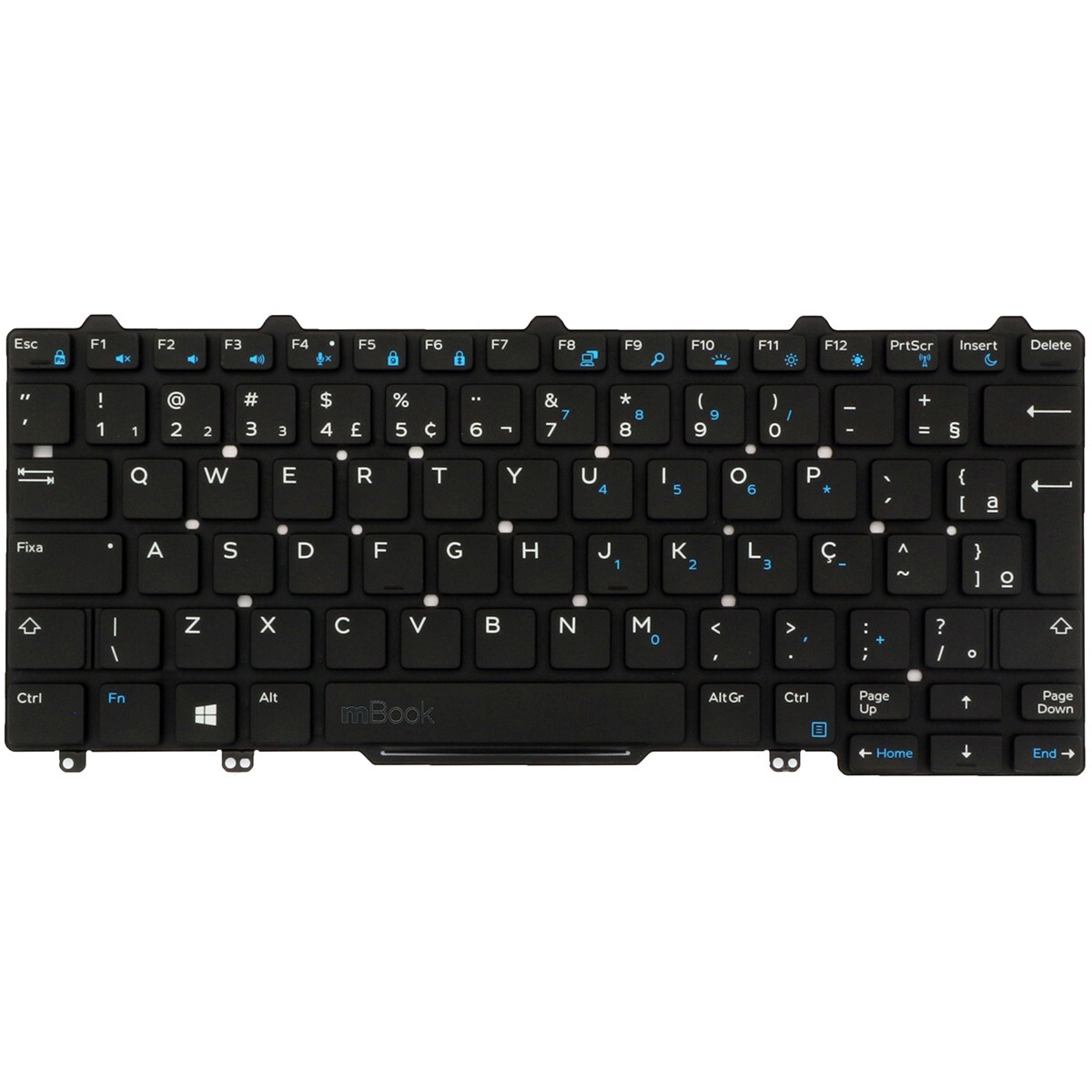 Teclado com luz para Dell Latitude E5270 Brasil com ç, 