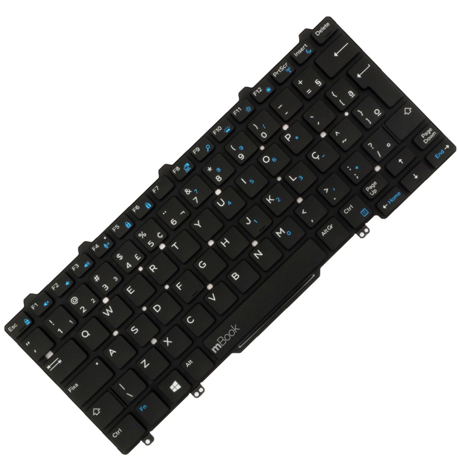 Teclado com luz para Dell XPS 12 9250 Brasil com ç, 