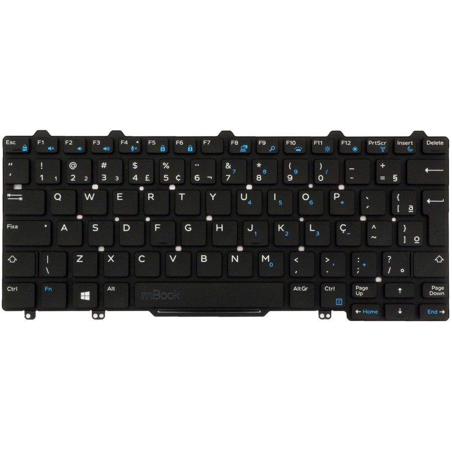 Teclado com luz compatível CN-0N6PY7 Brasil com ç, 