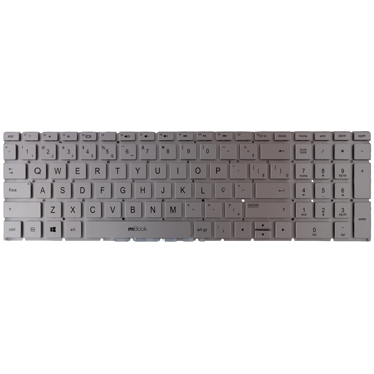 Teclado compatível com Hp NSK-XR0SC Prata Br Ç, 