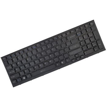 Teclado para Vaio PCG-71211W layout americano moldura preta, 