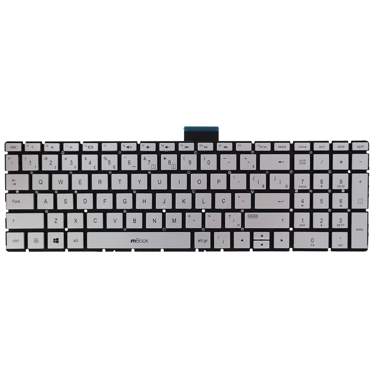 Teclado compatível com HP Pavilion 15‑CD040WM layout BR, 