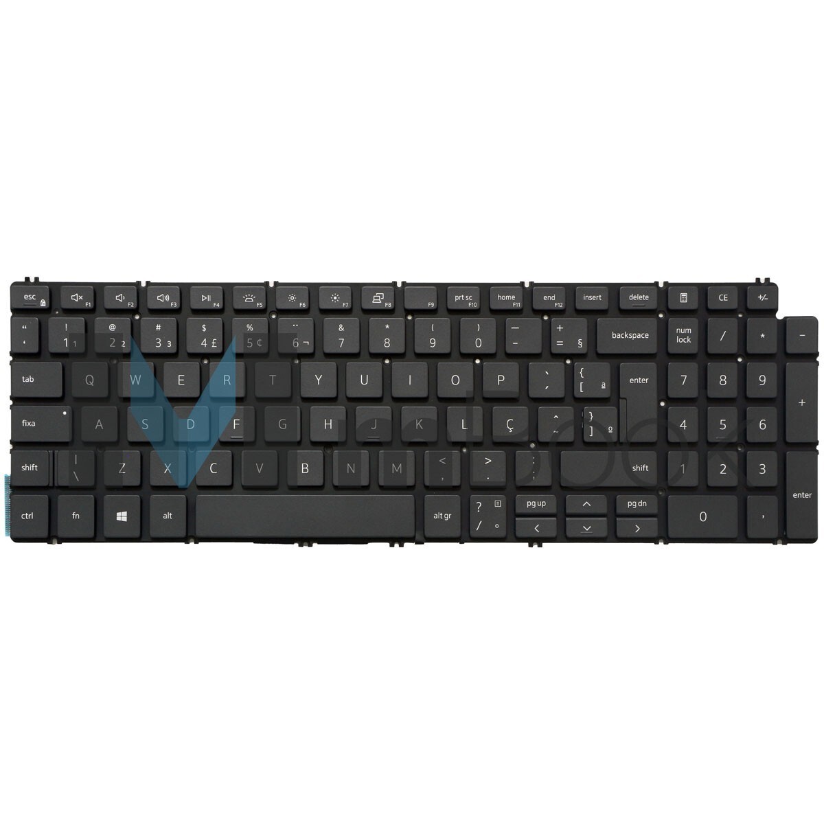 Teclado retroiluminado para Dell I15-I120K-M40P grafite, 
